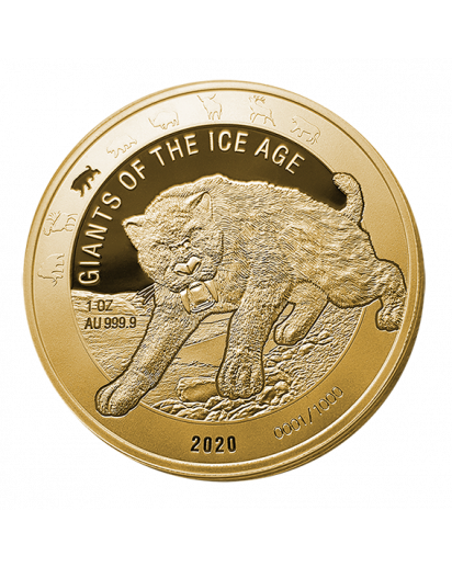 Ghana 2020 Säbelzahnkatze - Giants of the Ice Age  Gold 1 oz