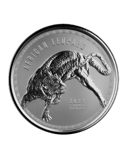 Ghana 2021  Leopard Silber 1 oz