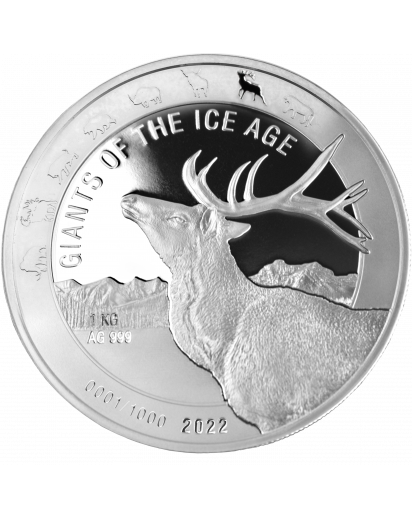 Ghana 2022 RENTIER - Giants of the Ice Age  Silber 1 Kilo