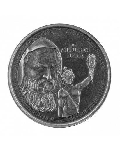 Gibraltar 2021  PERSEUS - KOPF DER MEDUSA  Silber 1 oz ANTIK 
