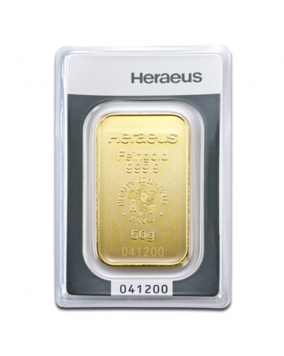 GOLDBARREN 50 g  Heraeus im Blister