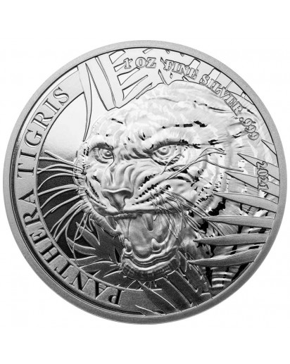 Laos 2021  TIGER - PANTHERA TIGRIS  Silber 1 oz