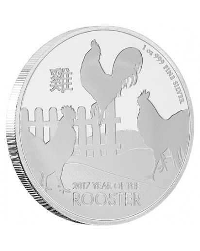 Niue 2017 Lunar Hahn 1 oz Silber