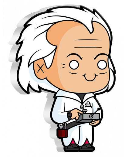 Niue 2020 Chibi Doc Brown - Zurück in die Zukunft Silber 1 oz PP