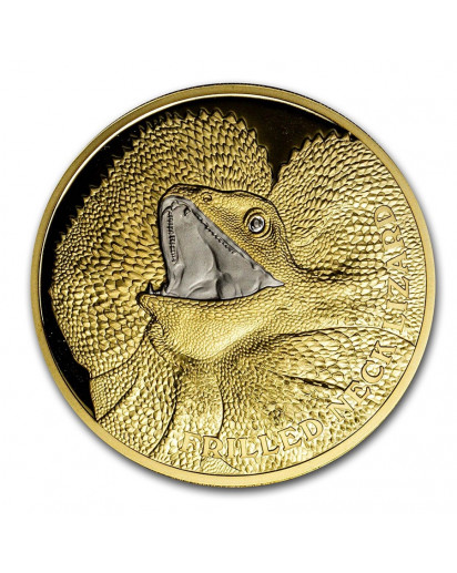 Niue 2020  Kragenechse - Serie Wildlife Gold 1 oz PP mit Platinbeschichtung