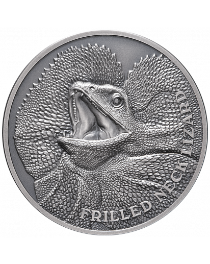 Niue 2020  Kragenechse - Serie Wildlife Ultra High Relief Silber 1 oz