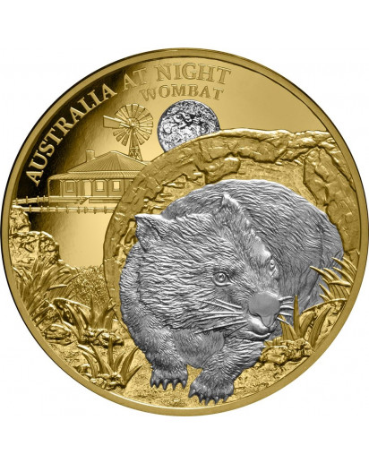 Niue 2021  WOMBAT  Serie: Australien bei Nacht Gold mit Platin 1 oz  