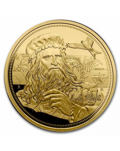 Niue 2021    Icons of Inspiration - da Vinci  Gold 1 oz   PP polierte Platte