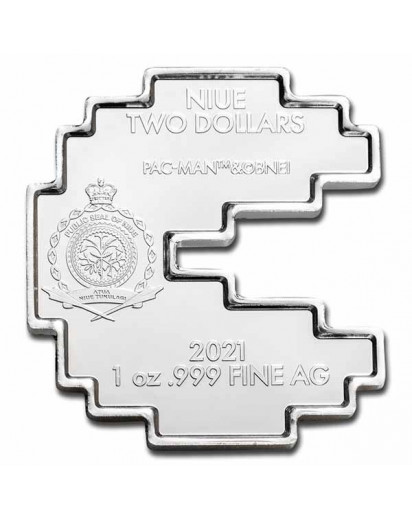Niue 2021   PAC MAN SHAPED  Silber 1 oz   