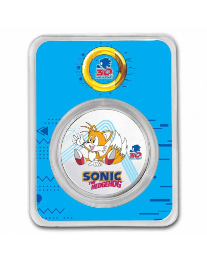 Niue 2021 Sonic - TAILS  Silber 1 oz FARBE + BLISTER