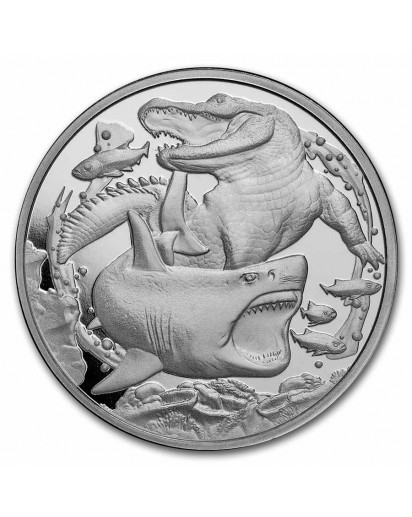 Niue 2022 Apex Predators: SHARK VS CROCODILE Silber 1 oz 