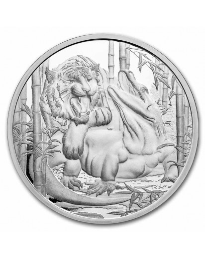 Niue 2022 Apex Predators: KOMODO DRAGON VS TIGER  Silber 1 oz 
