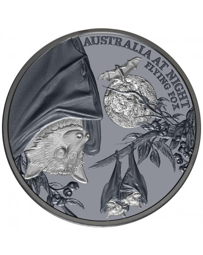 Niue 2023 Flughund  Serie: Australien bei Nacht Silber 1 oz  Black Proof