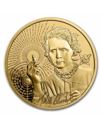 Niue 2023    Icons of Inspiration - MARIE CURIE  GOLD 1 oz polierte Platte PP