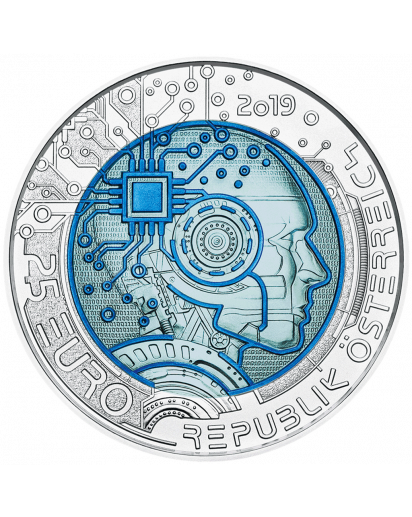 Österreich 2019  NIOB 25 €  Künstliche Intelligenz - Faszination Technik