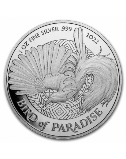 Papua New Guinea 2022 BIRD OF PARADISE    Silber 1 oz