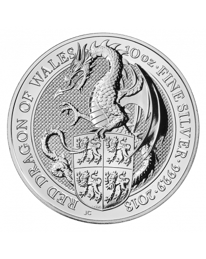 GB 2018   Queens Beast  Red Dragon Silber 10 oz