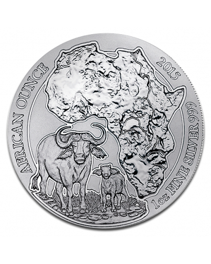 Ruanda 2015 Kaffernbüffel 1 oz Silber