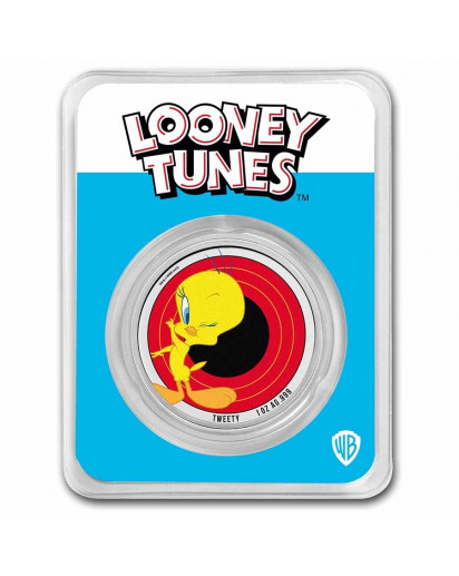 Samoa 2023 TWEETY  Looney Tunes Silber 1 oz  BLISTER FARBE