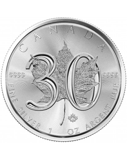 Canada 2018  30 JAHRE MAPLE LEAF Silber 1 oz  Jubiläumsausgabe