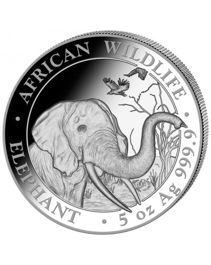 Somalia 2018   Elefant  5 oz Silber