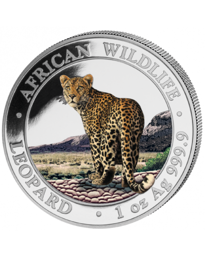 Somalia 2018  Leopard 1 oz Silber FARBE