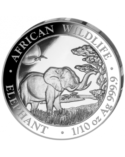 Somalia 2019   Elefant 1/10 oz Silber