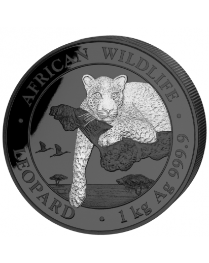 Somalia 2020  LEOPARD  BLACK PREMIUM EDITION Silber 1 Kilo