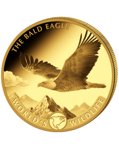 Congo 2021 Weisskopfseeadler - Bald Eagle - World`s Wildlife Serie Gold 1 oz Kongo