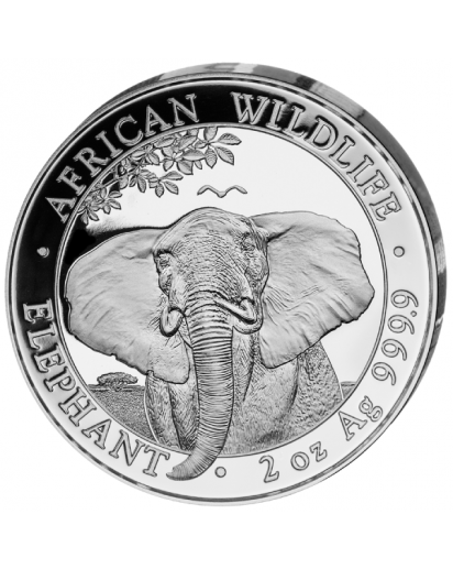 Somalia 2021   Elefant   2 oz  Silber