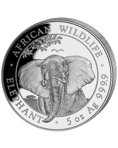 Somalia 2021  Elefant  5 oz Silber