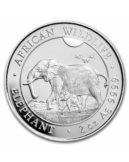 Somalia 2022   Elefant   2 oz  Silber