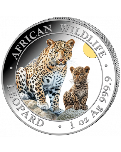 Somalia 2024  Leopard 1 oz Silber  FARBE