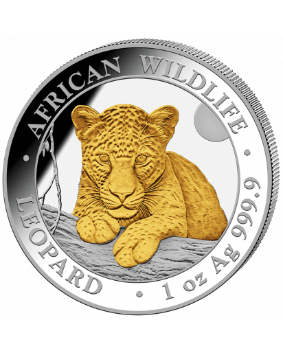 Somalia 2025  Leopard 1 oz Silber  VERGOLDET