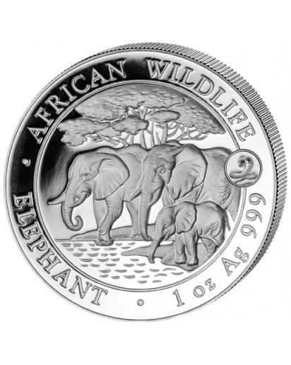 Somalia 2013   Elefant Privy Schlange 1 oz Silber