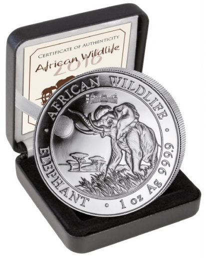 Somalia 2016   Elefant Privy WMF Berlin Reichstag Auflage 1000 Stück 1 oz Silber