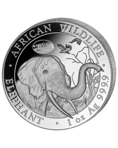 Somalia 2017   Elefant Privy  ANA Auflage 1000 Stück 1 oz Silber