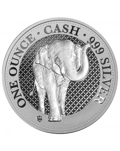 St. Helena 2021  ELEFANT  Serie Cash India Wildlife Silber 1 oz