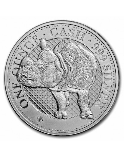 St. Helena 2022  NASHORN - RHINO   Serie Cash India Wildlife Silber 1 oz