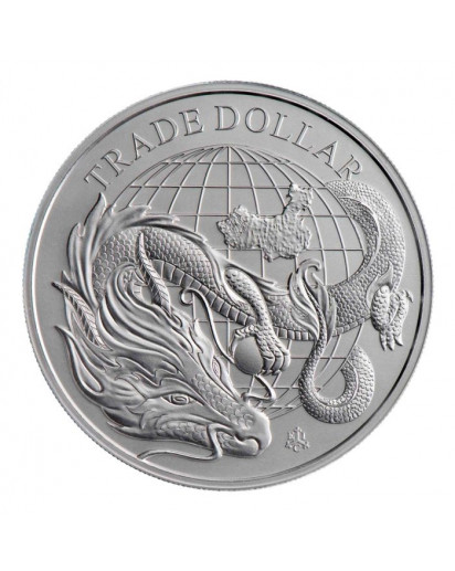 St. Helena 2021  Modern Chinese Trade Dollar Silber 1 oz
