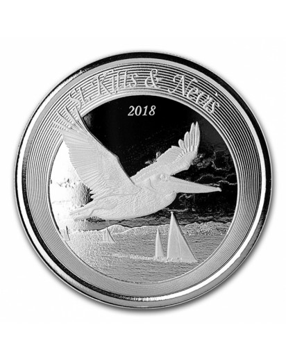 St. Kitts & Nevis 2018  Brauner Pelikan Silber 1 oz