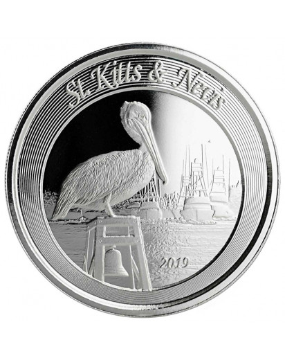 St. Kitts & Nevis 2019  Brauner Pelikan Silber 1 oz