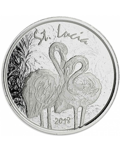 ST. LUCIA 2018  Flamingo  EC8 Serie Silber 1 oz