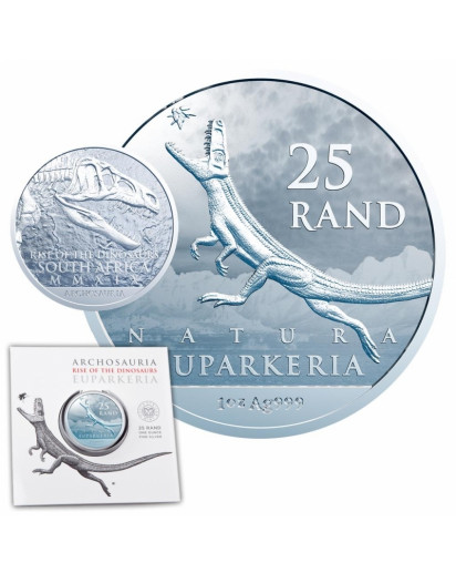 Südafrika 2019  Natura Archosaurier - Euparkeria Capensis Silber 1 oz