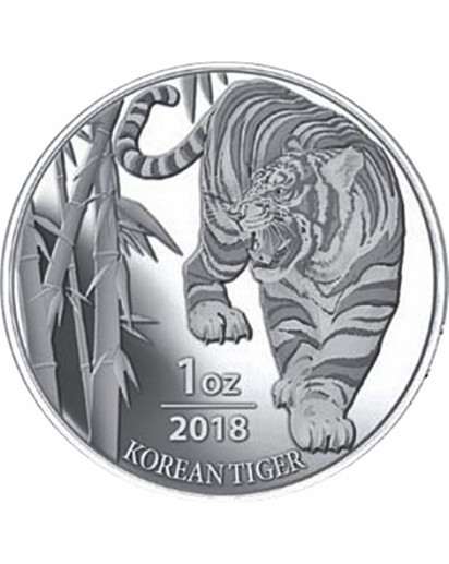 Südkorea 2018  South Korea Tiger Silber 1 oz