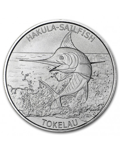 Tokelau 2016 Hakula Sailfisch Segelfisch 1 oz Silber