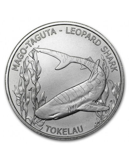 Tokelau 2018 Leopard Shark - Leoparden-Hai  Silber 1 oz
