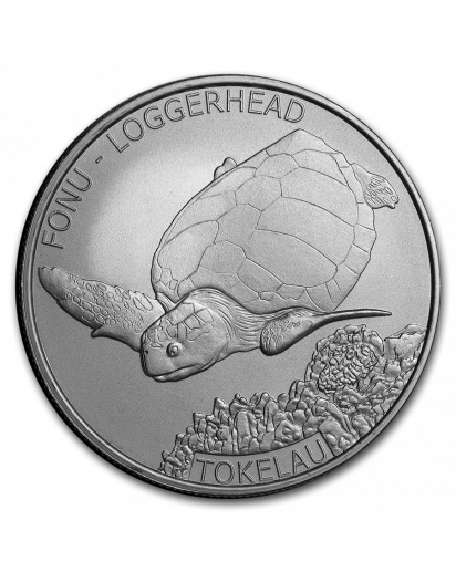 Tokelau 2019  Loggerhead Turtle -  Karettschildkröte Silber 1 oz