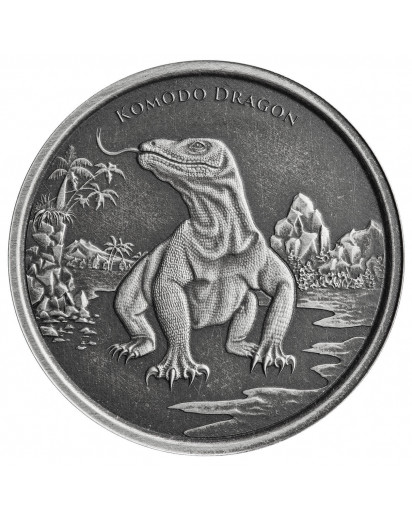 Tokelau 2022 KOMODO WARAN  Silber 1 oz  ANTIK FINISH