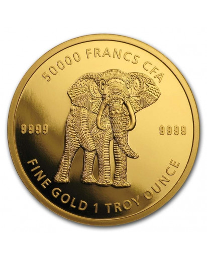 Tschad 2019 Mandala Elefant Gold 1 oz